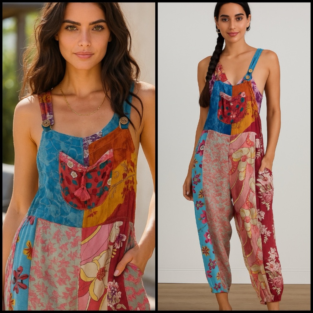 Boston Proper Boho Multicolor Patchwork Vibrant H… - image 1